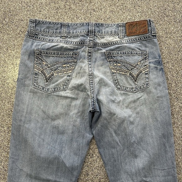 Rock 47 Wrangler Jeans Mens 40x36 Slim Boot Thick Stitch Western Cowboy Light - Picture 5 of 9